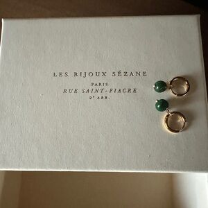 Sezane Charlotte Earrings Green - Size TU